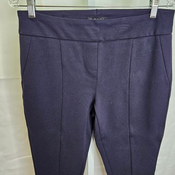 Hilary Radley Navy Blue and Charcoal Stretch Pull On Ponte Pants Bunde Medium - Picture 5 of 11